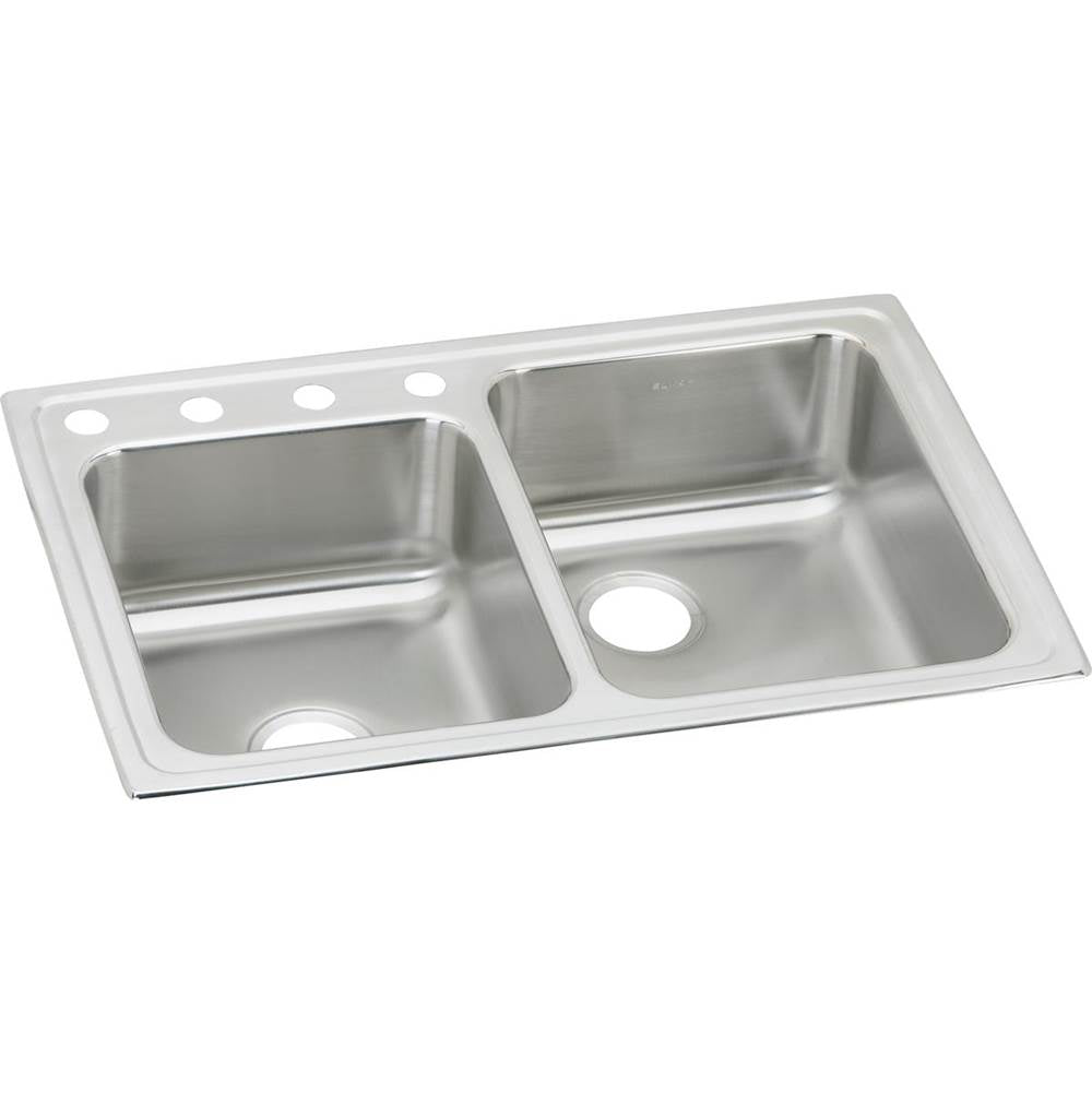 Elkay - 18 Gauge Stainless Steel 33'' x 22'' x 7.875'' Double Bowl Drop-in Kitchen Sink - Lustrous Satin