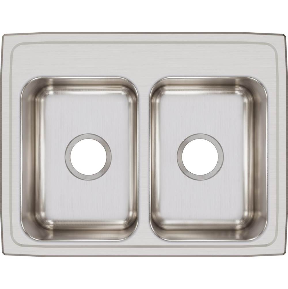 18 Gauge Stainless Steel 25'' x 19.5'' x 7.625'' Double Bowl Drop-in Kitchen Sink