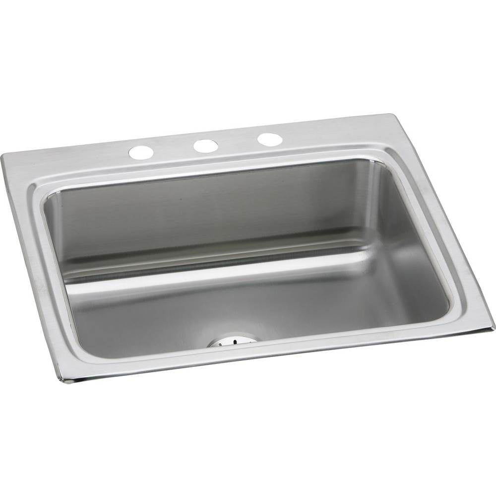 Elkay - Lustertone Classic Stainless Steel 25'' x 22'' x 8-1/8'', Single Bowl Drop-in Sink with Perfect Drain - Lustrous Satin