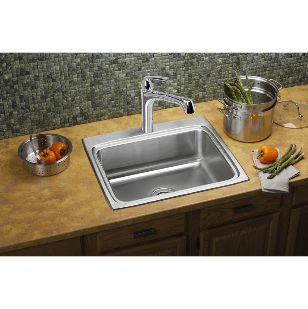 18 Gauge Stainless Steel 25'' x 22'' x 8.125'' Single Bowl Drop-in Kitchen Sink
