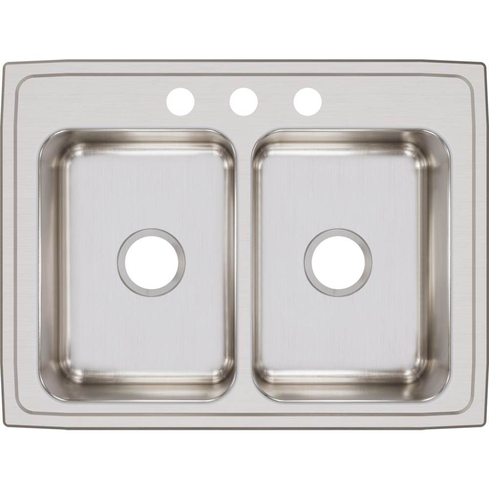 18 Gauge Stainless Steel 29'' x 22'' x 7.625'' Double Bowl Drop-in Kitchen Sink