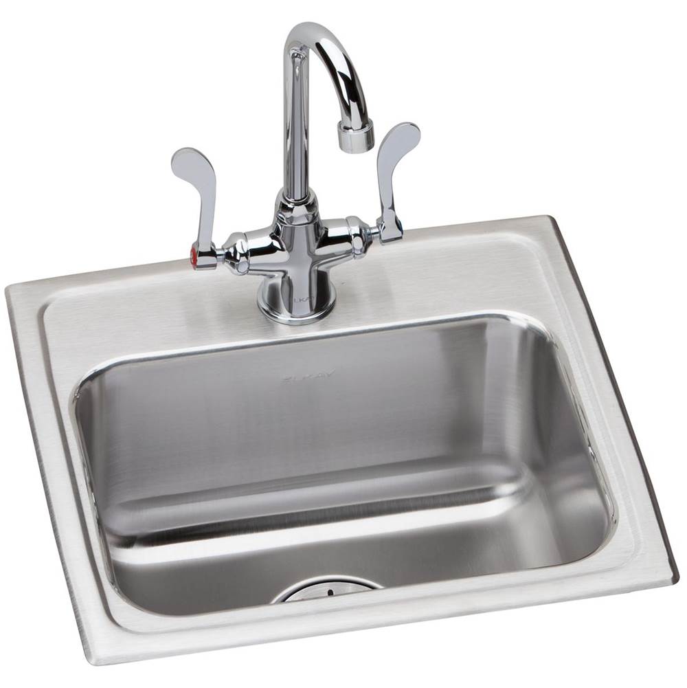 Elkay - 18 Gauge Stainless Steel 17'' x 16'' x 6'' Single Bowl Drop-in Kitchen Sink - Lustrous Satin