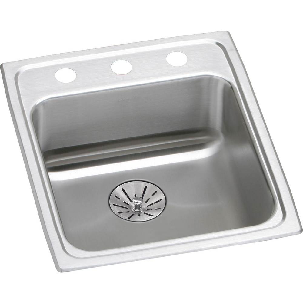 Elkay - 18 Gauge Stainless Steel 17'' x 20'' x 6.5'' Single Bowl Drop-in Kitchen Sink Kit - Lustrous Satin