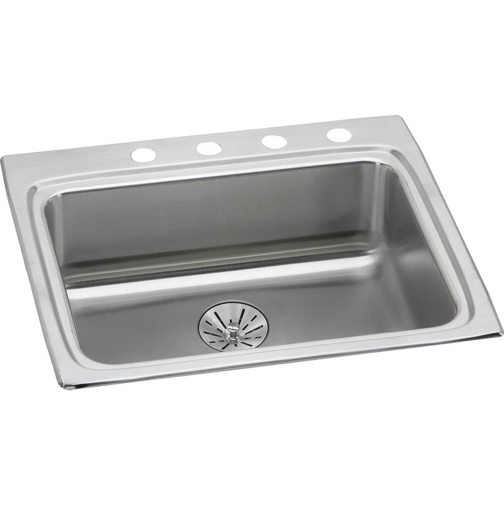 Elkay - 18 Gauge Stainless Steel 25'' x 22'' x 6.5'' Single Bowl Drop-in Kitchen Sink Kit - Lustrous Satin