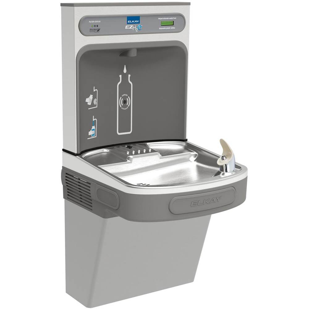 Elkay - ezH2O Bottle Filling Station with Single ADA Cooler, Filtered Refrigerated Light Gray - Light Gray Granite