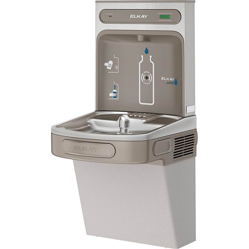 ezH2O Bottle Filling Station with Single ADA Vandal-Resistant Cooler, Filtered Non-Refrigerated Light Gray