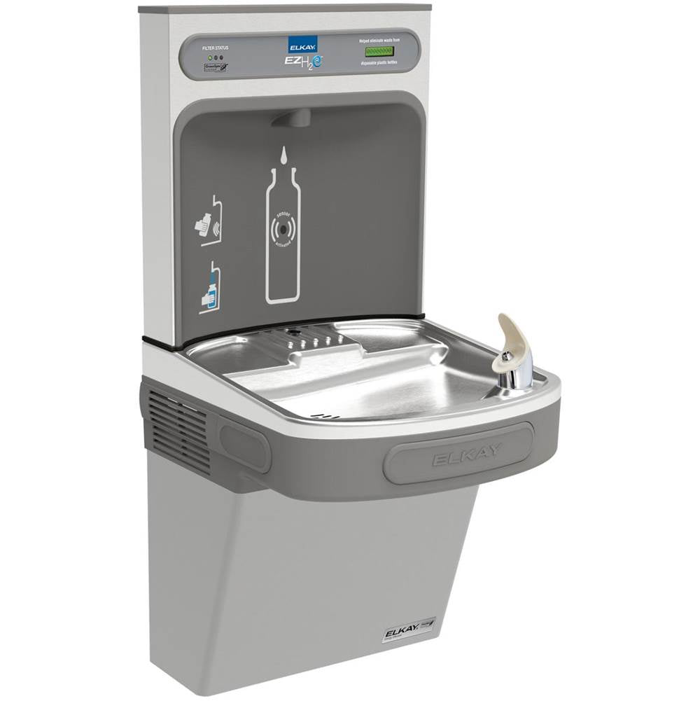 Elkay - ezH2O Bottle Filling Station and Single ADA Cooler, High Efficiency Filtered Refrigerated Light Gray - Light Gray Granite
