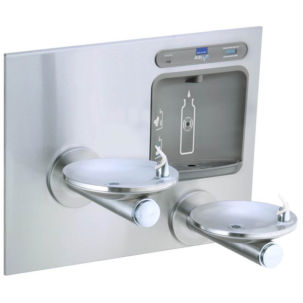 Elkay - ezH2O Bottle Filling Station with Bi-Level Integral SwirlFlo Fountain, Filtered Non-Refrigerated Stainless - Stainless Steel
