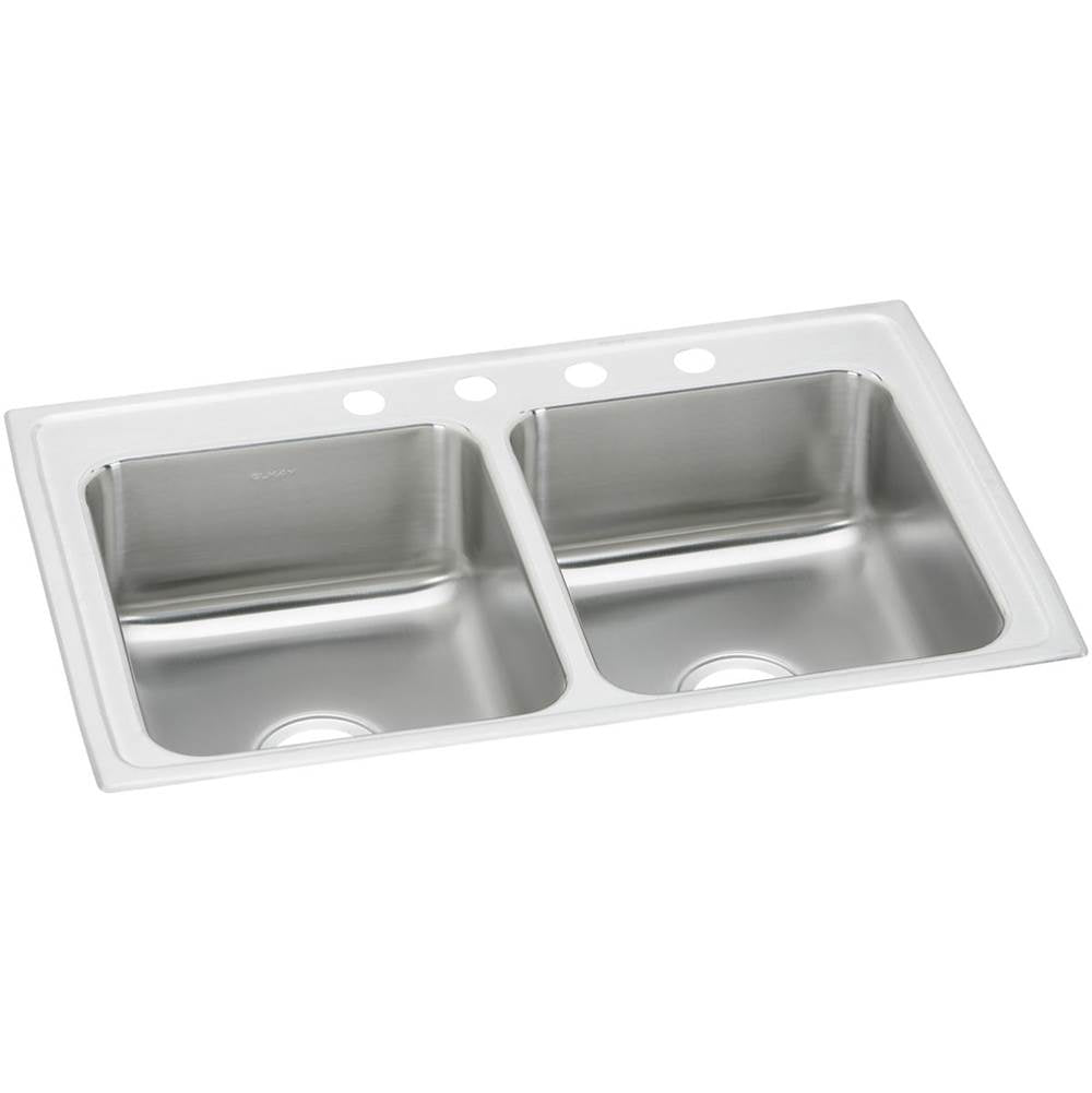 Elkay - 20 Gauge Stainless Steel 33'' x 22'' x 7.5'' Double Bowl Drop-in Kitchen Sink - Brushed Satin