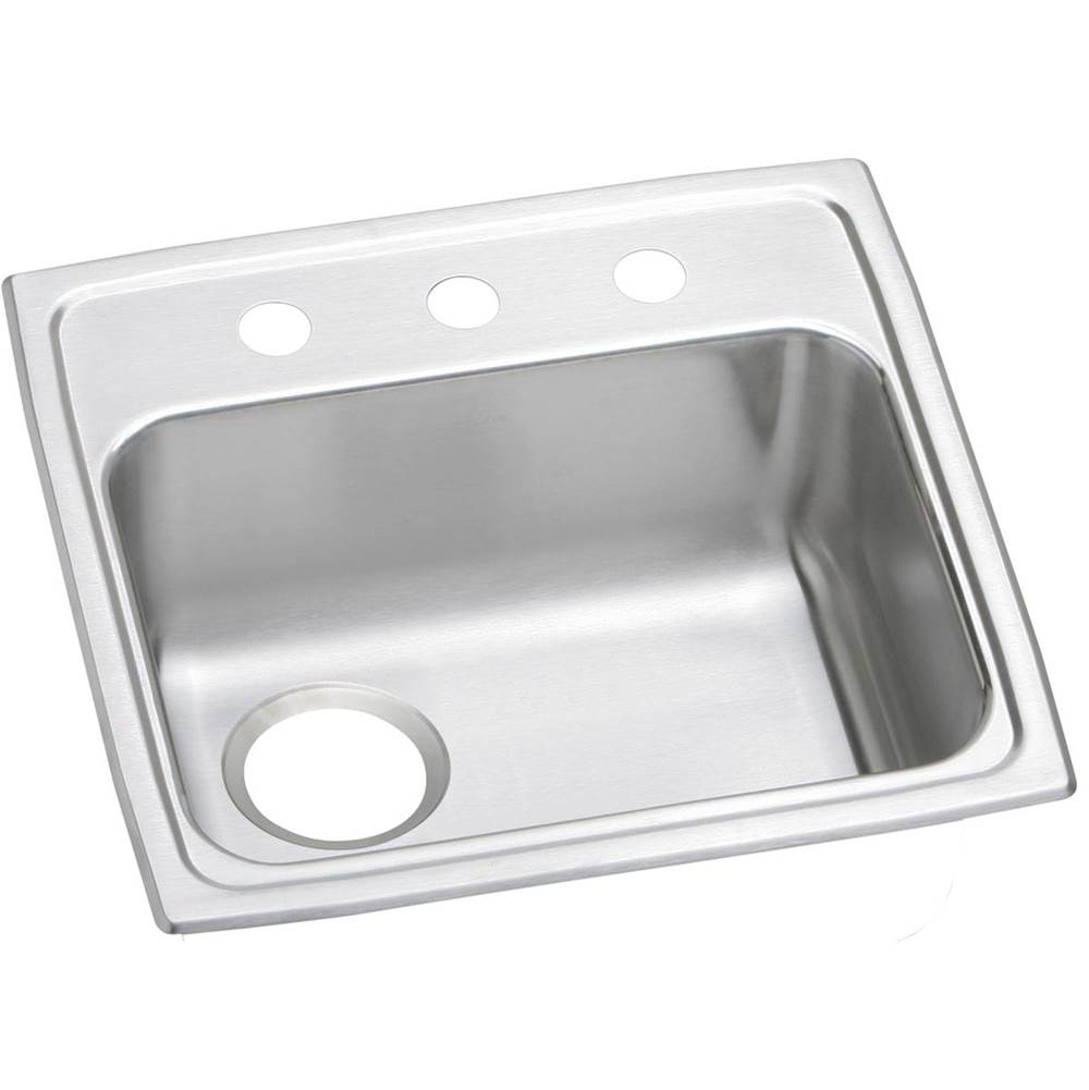 Elkay - 20 Gauge Stainless Steel 19.5'' x 19'' x 5.5'' Single Bowl Drop-in Kitchen Sink - Brushed Satin