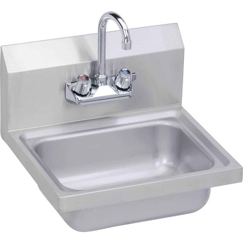 Elkay - Hand Sink, 17X15 OA, 14X10X5 Bowl, Faucet Included, 20 GA 300 Series SS, NSF - No.4 Finish