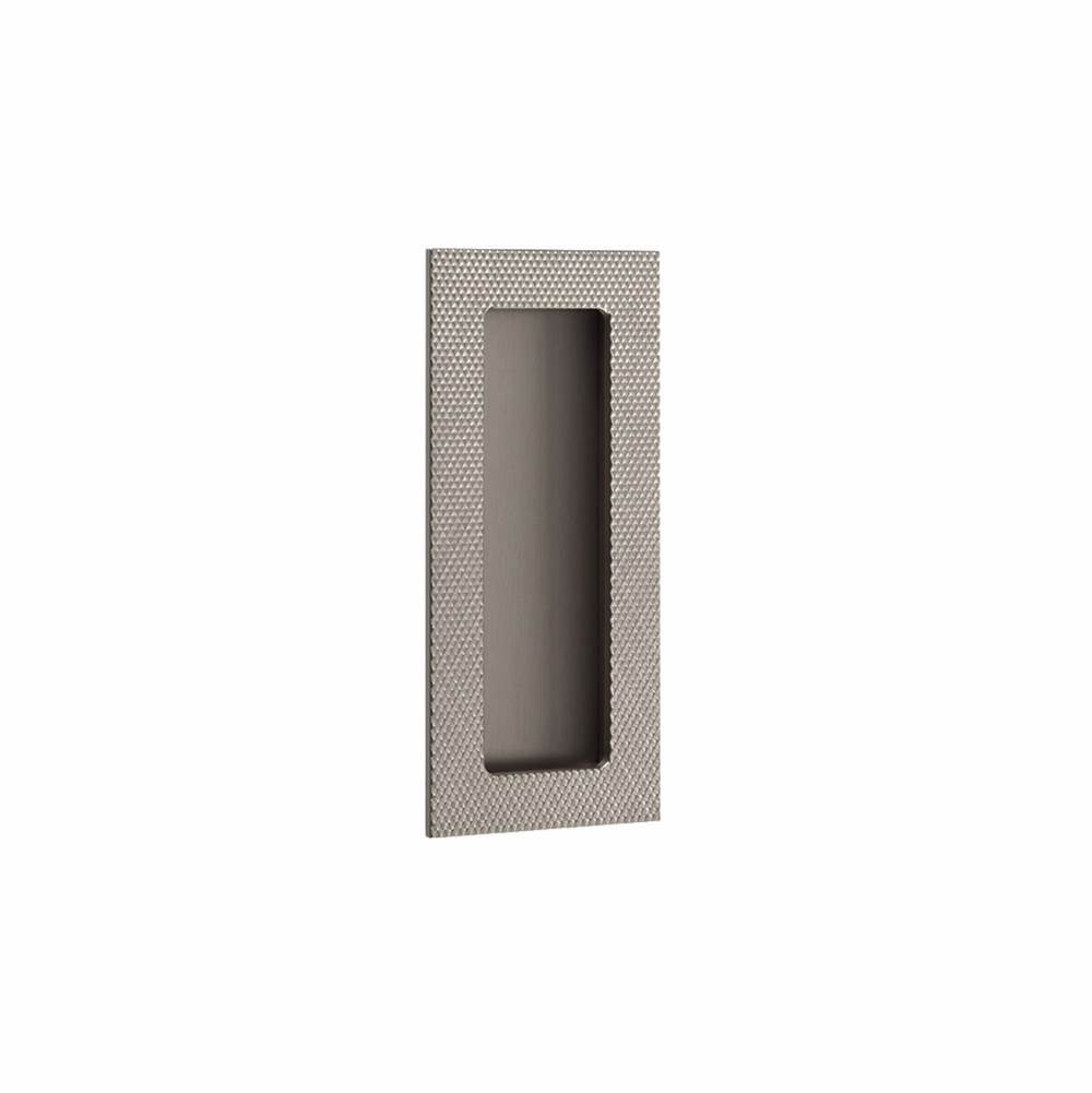 Emtek - Modern Rectangular 4'' Knurled Flush Pull with Plain Pocket , US15A - Pewter