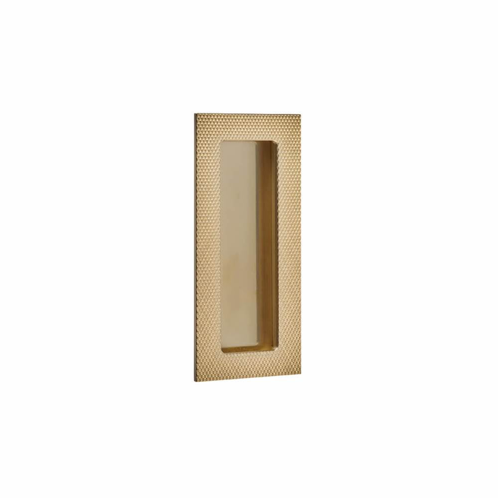 Emtek - Modern Rectangular, 4'' Knurled Flush Pulls with plain pocket, US7 - French Antique