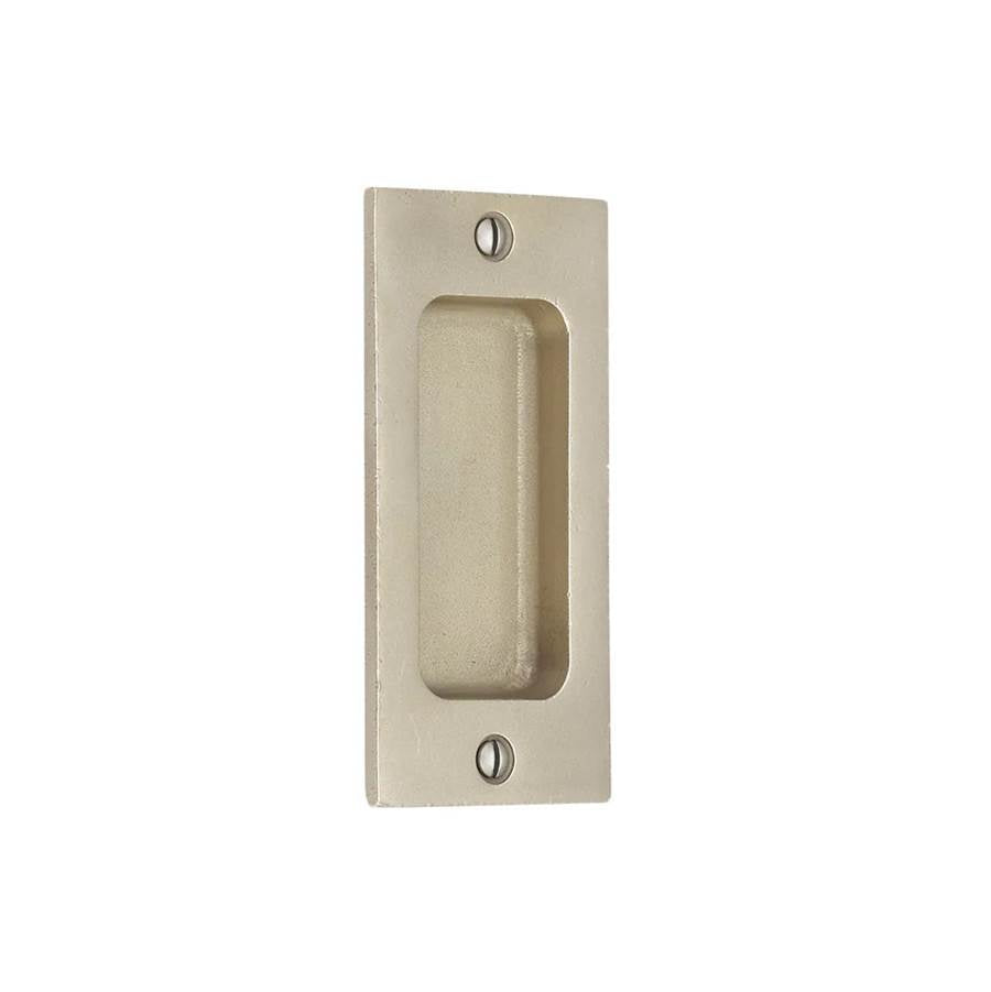 Emtek - Sandcast Bronze Rectangular Flush Pulls -4'', TWB - Tumbled White Bronze