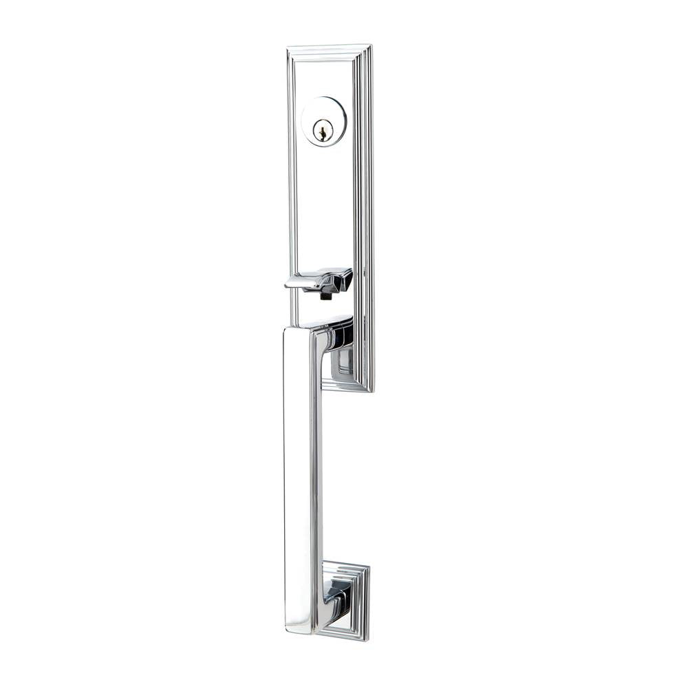 Emtek - Sgl Cyl, Wilshire Tub Ent, Argos Lever, LH, US26 - Polished Chrome