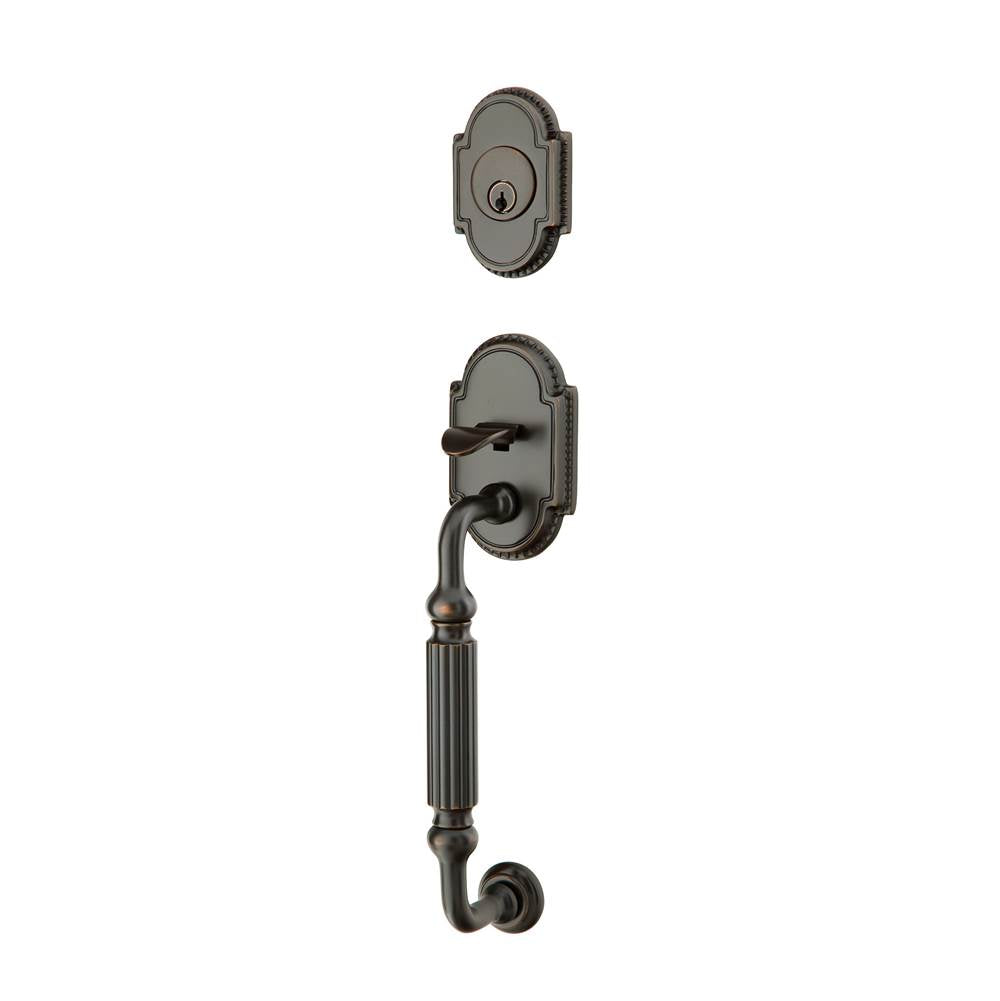 Emtek - Sgl Cyl, Knoxville Tub Ent, Arts and Crafts Lever, RH, US10B - Oil Rubbed Bronze