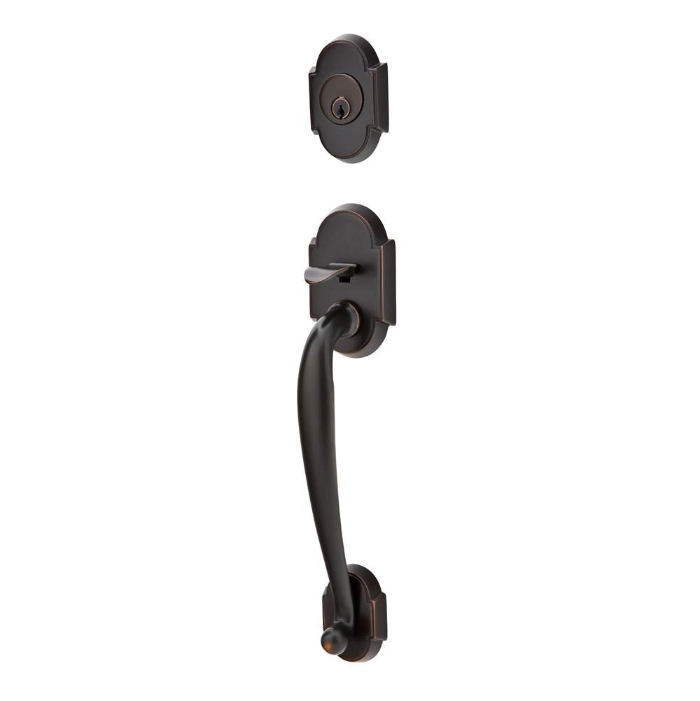Emtek - Sgl Cyl, Nashville Tub Ent, Arts and Crafts Lever, LH, US10B - Oil Rubbed Bronze