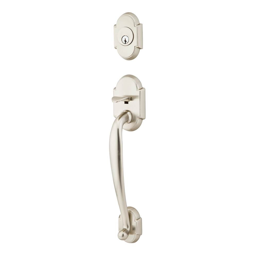 Emtek - Sgl Cyl, Nashville Tub Ent, Arts and Crafts Lever, LH, US15 - Satin Nickel