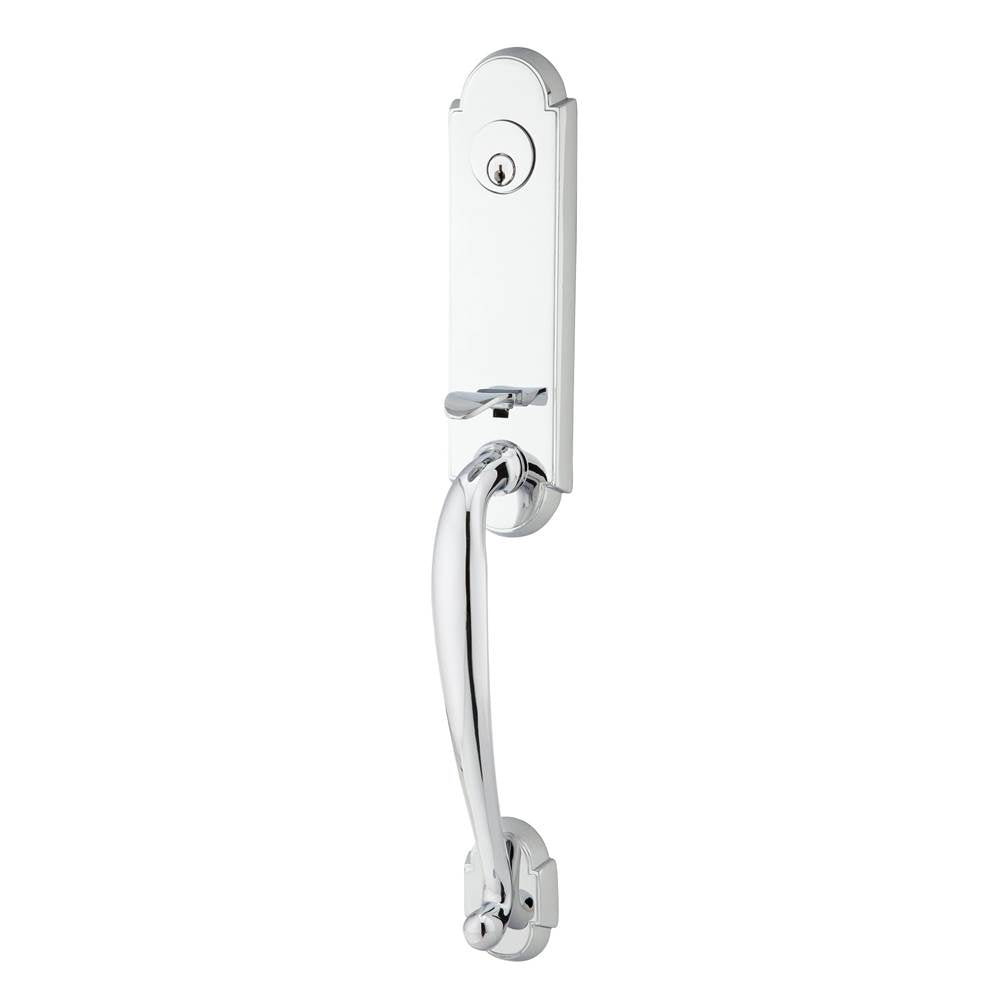 Emtek - Sgl Cyl, Richmond Tub Ent, Argos Lever, LH, US26 - Polished Chrome