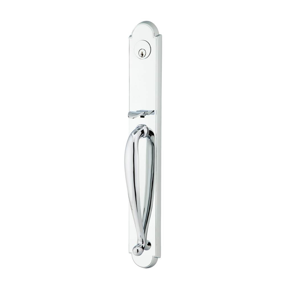 Emtek - Sgl Cyl, Wilmington Tub Ent, Argos Lever, LH, US26 - Polished Chrome