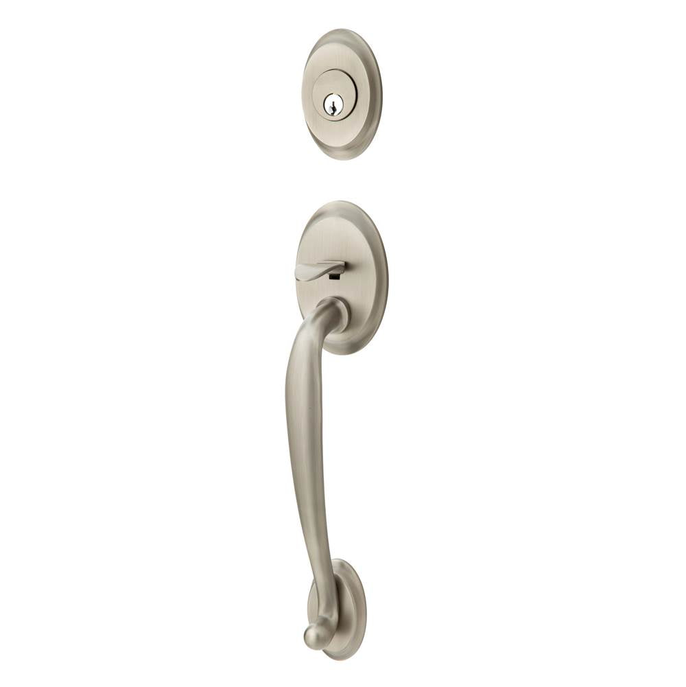 Emtek - Sgl Cyl, Saratoga Tub Ent, Bristol Knob, US15A - Pewter