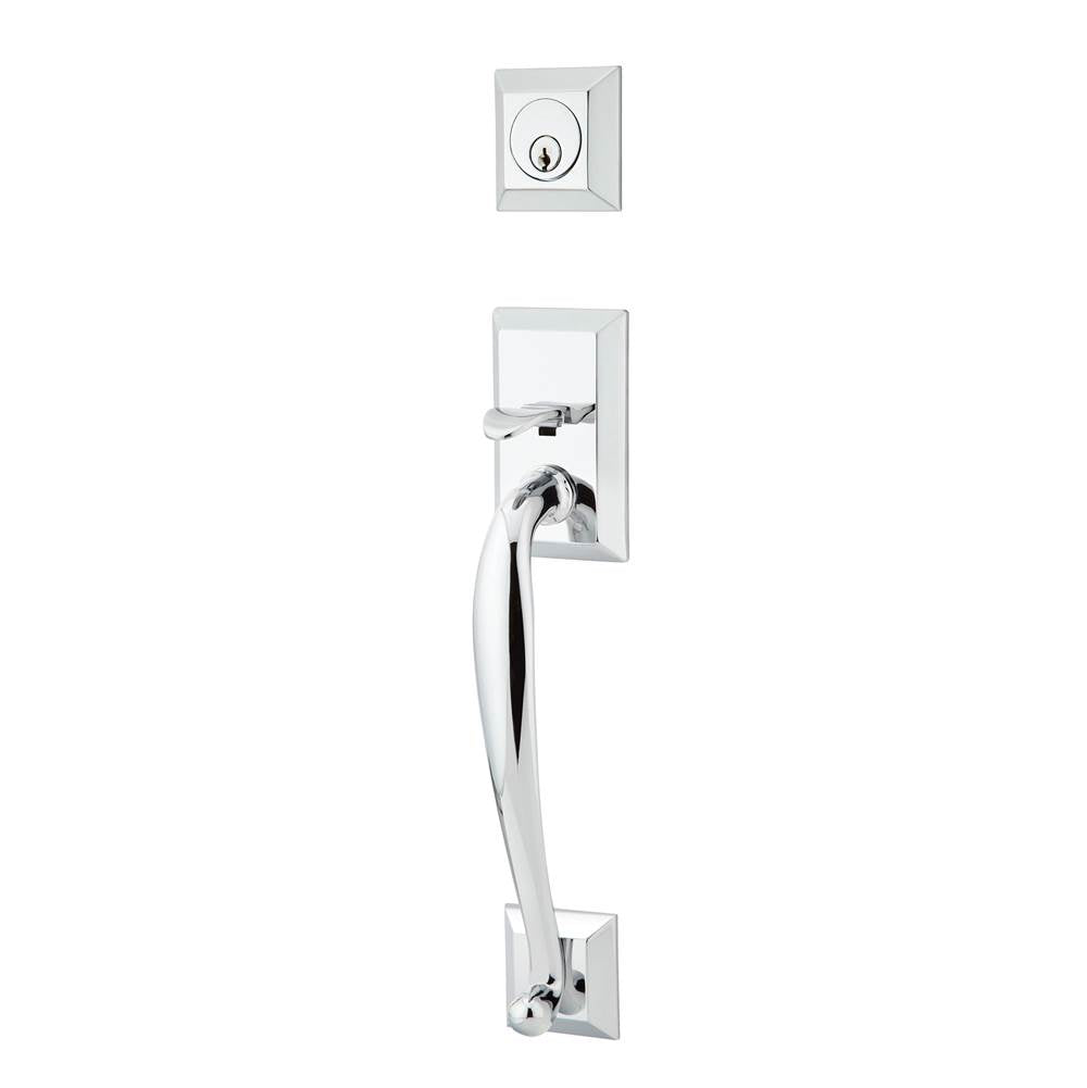 Emtek - Sgl Cyl, Franklin Tub Ent, Argos Lever, RH, US26 - Polished Chrome
