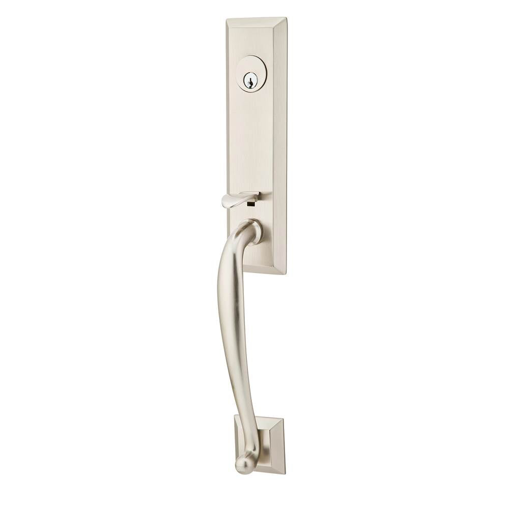 Emtek - Sgl Cyl, Adams Tub Ent, Aston Lever, RH, US15 - Satin Nickel