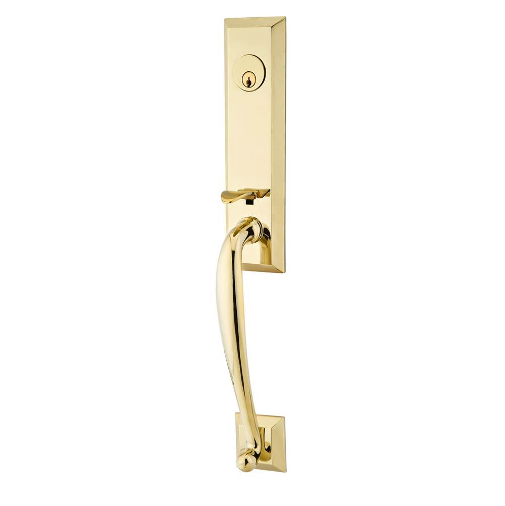 Emtek - Sgl Cyl, Adams Tub Ent, Athena Lever, RH, US3NL - Unlacquered Brass