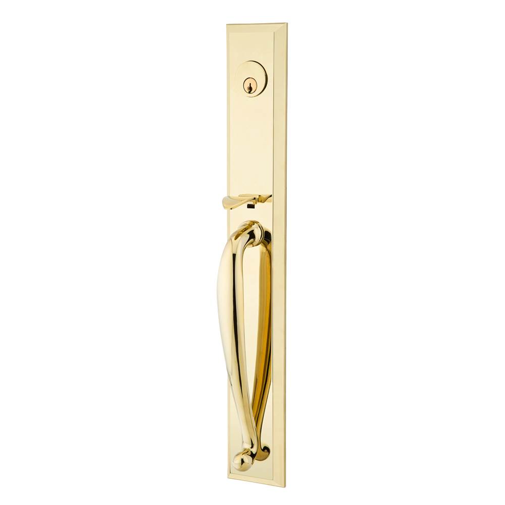 Emtek - Sgl Cyl, Jefferson Tub Ent, Arts and Crafts Lever, RH, US3NL - Unlacquered Brass
