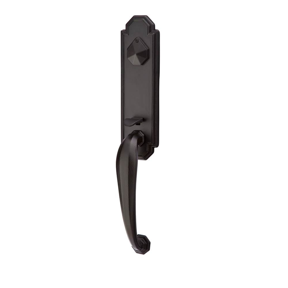 Emtek - Sgl Cyl, Octagon Tub Ent, Medici Lever, LH, FB - Flat Black Bronze Patina