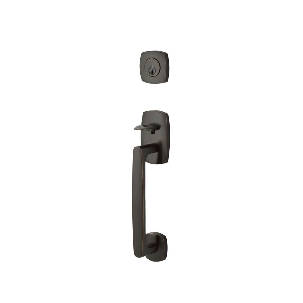 Emtek - Sgl Cyl, Urban Modern Sectional Tub, Argos Lever, LH, US10B - Oil Rubbed Bronze