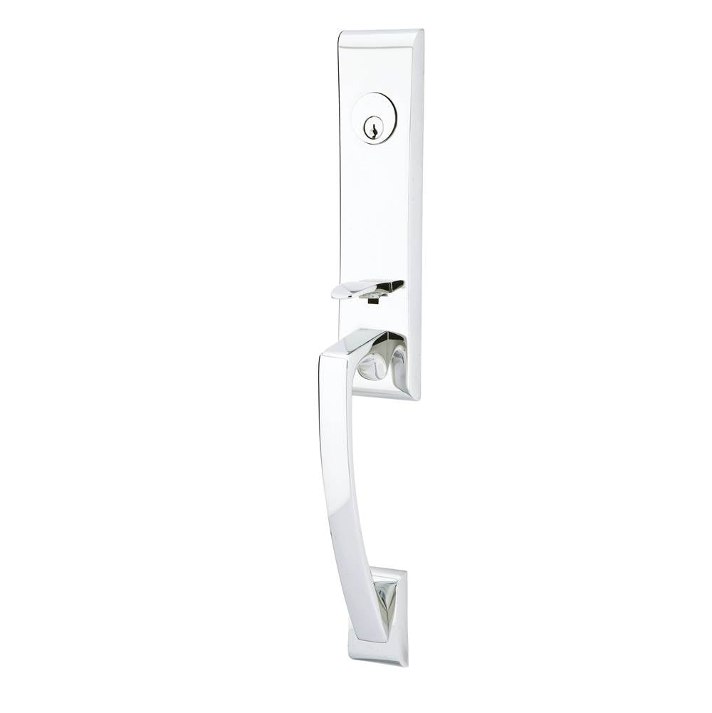 Emtek - Sgl Cyl, Apollo Tub Ent, Argos Lever, LH, US26 - Polished Chrome