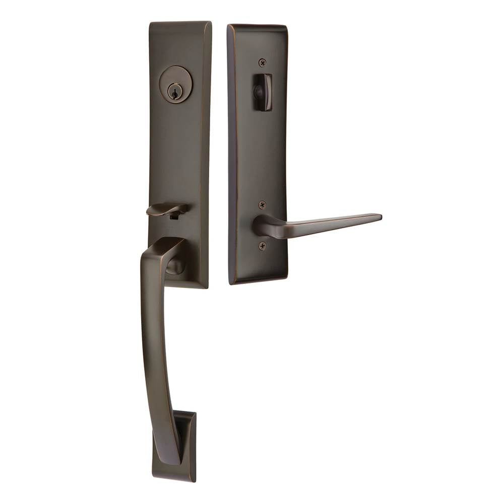 Emtek - Sgl Cyl, Apollo Tub Ent, Argos Lever, RH, US10B - Oil Rubbed Bronze