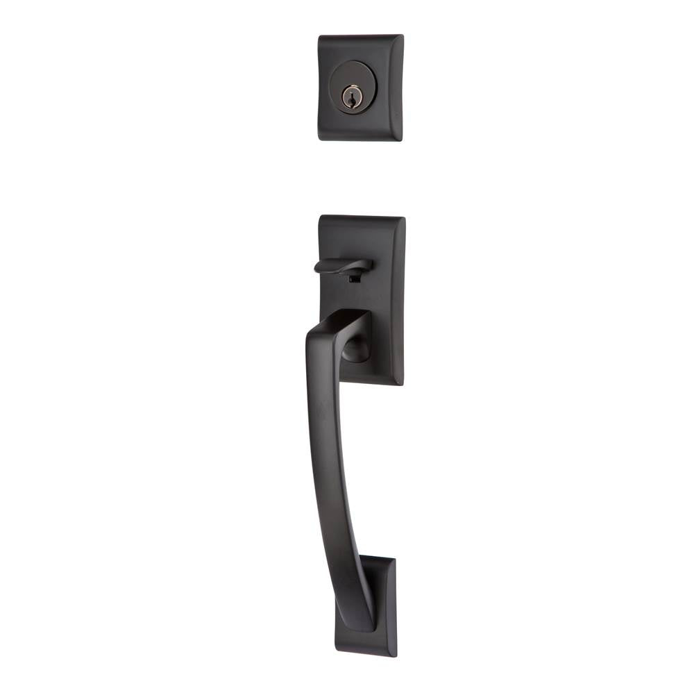 Emtek - Sgl Cyl, Ares Tub Ent, Argos Lever, LH, US19 - Flat Black