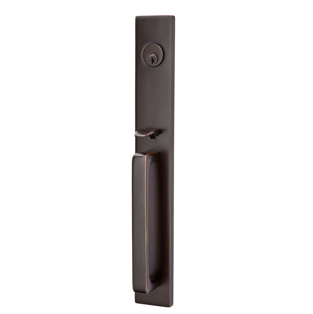 Emtek - Sgl Cyl, Lausanne Tub Ent, Argos Lever, LH, US10B - Oil Rubbed Bronze