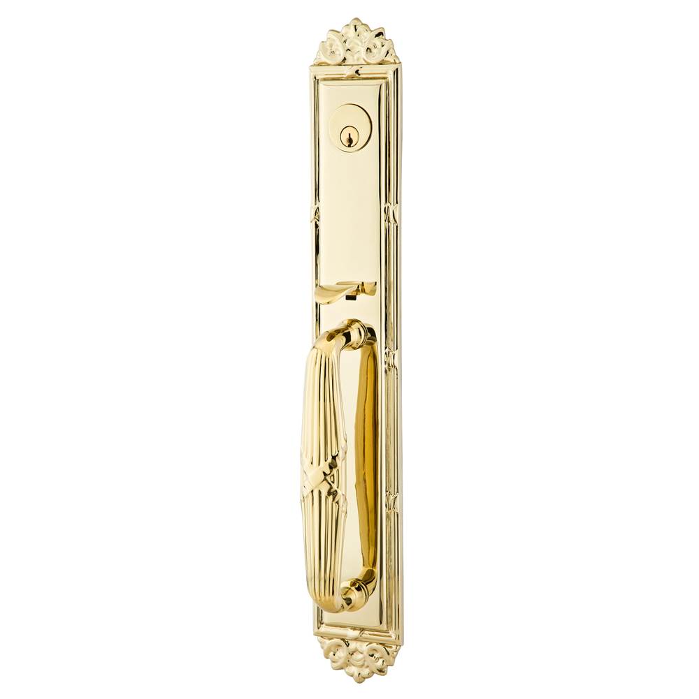 Emtek - Sgl Cyl, Imperial Tub Ent, Belmont Knob, US3 Lifetime - Polished Brass
