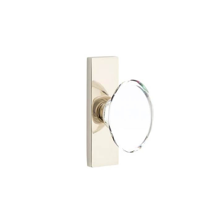 Emtek - Dummy, Single Sided, Stretto 1.5x5, Hampton Knob, US14 - Polished Nickel