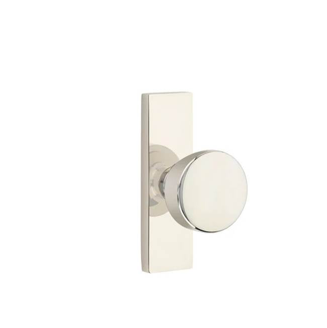 Emtek - Dummy, Single Sided, Stretto 1.5x5, Laurent Round Knob, US14 - Polished Nickel
