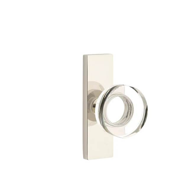 Emtek - Dummy, Single Sided, Stretto 1.5x5, Modern Disc Crystal Knob, US14 - Polished Nickel