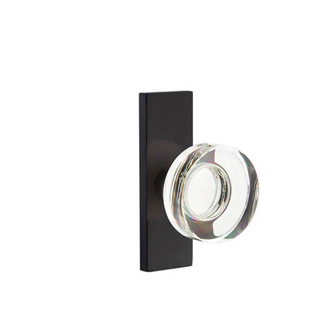 Emtek - Dummy, Single Sided, Stretto 1.5x5, Modern Disc Crystal Knob, US19 - Flat Black