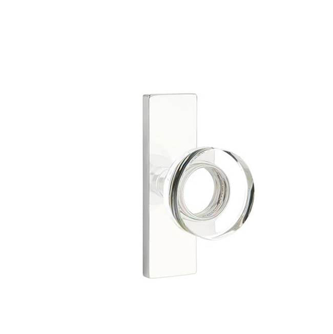 Emtek - Dummy, Single Sided, Stretto 1.5x5, Modern Disc Crystal Knob, US26 - Polished Chrome