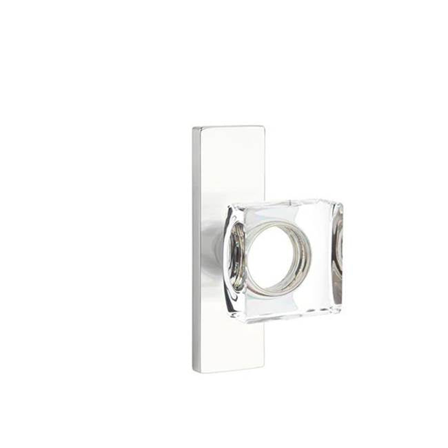 Emtek - Dummy, Single Sided, Stretto 1.5x5, Modern Square Crystal Knob, US26 - Polished Chrome