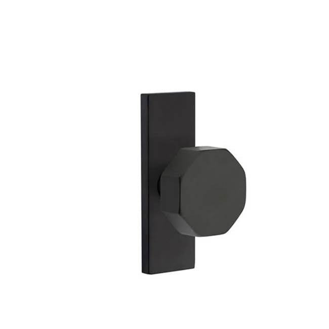 Emtek - Dummy, Single Sided, Stretto 1.5x5, Octagon Knob, US19 - Flat Black