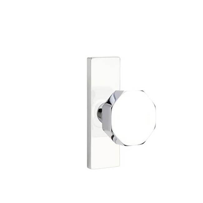 Emtek - Dummy, Single Sided, Stretto 1.5x5, Octagon Knob, US26 - Polished Chrome