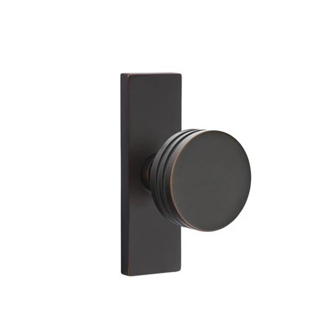 Emtek - Dummy, Pair, Stretto 1.5x5, Bern Knob, US10B - Oil Rubbed Bronze