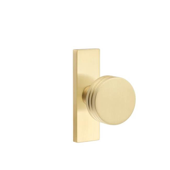 Emtek - Dummy, Pair, Stretto 1.5x5, Bern Knob, US4 - Satin Brass