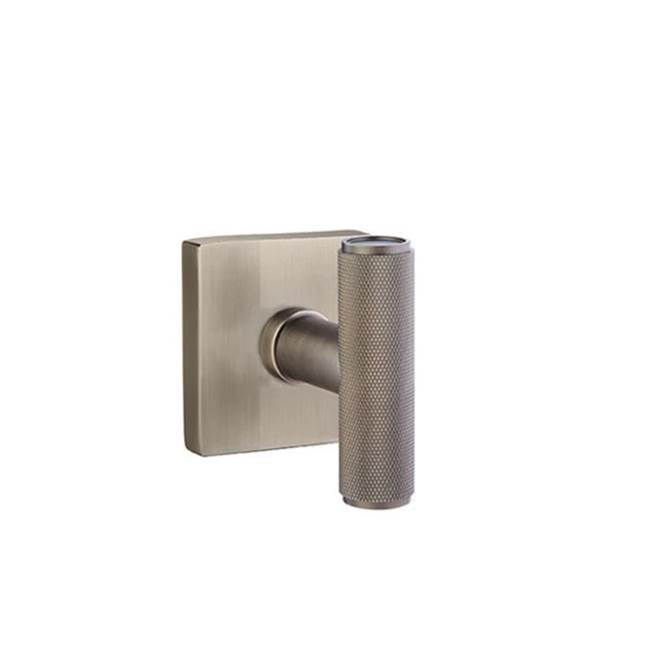 Emtek - Concealed, Passage, Square Rosette, The Ace Knurled Knob, US15A - Pewter