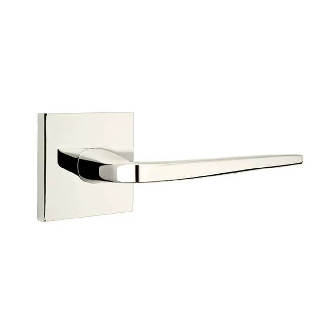 Emtek - Privacy, Square Rosette, Athena Lever, LH, US14 - Polished Nickel