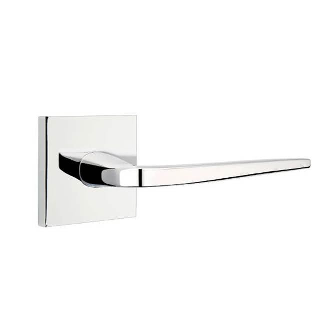 Emtek - Passage, Square Rosette, Athena Lever, LH, US26 - Polished Chrome