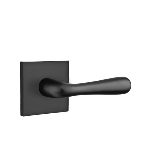 Emtek - Passage, Square Rosette, Basel Lever, RH, US19 - Flat Black